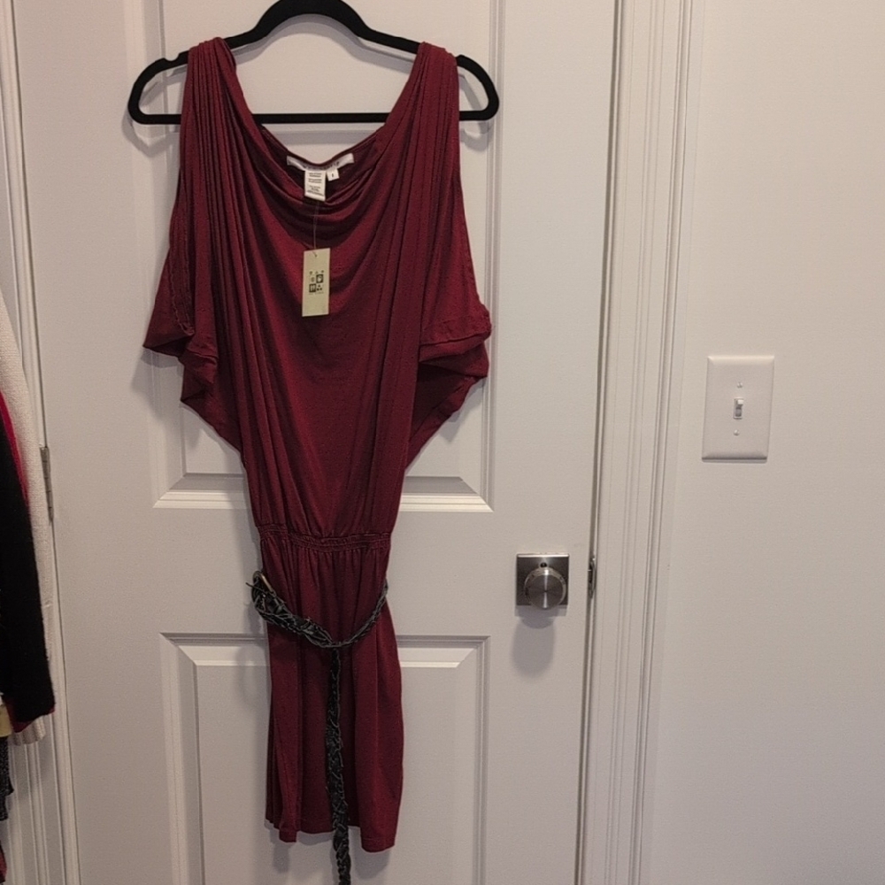 Max Studio Draped Cold-Shoulder Dress – Size S – NWT
